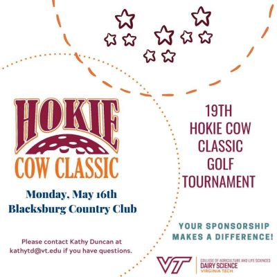 2022 Hokie Cow Classic announcement. Monday, May 16th, Blacksburg Country Club.