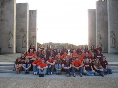 Dairy Club at Virginia Tech together at the War Memorial.