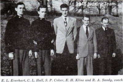 1948 Judging Team-E.L. Everhart, C.L. Hall, S.P. Coker, E.H. Kline and R.A. Sandy, coach.