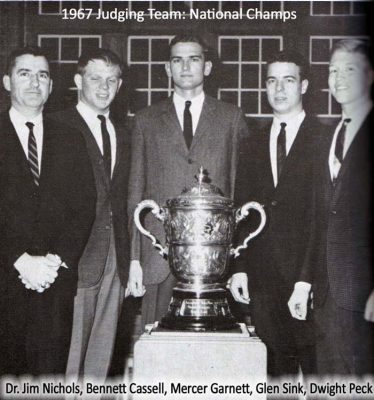 1967 Judging Team-Dr. Jim Nichols, Bennett Cassell, Mercer Garnett, Glen Sink, Dwight Peck
