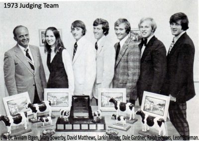 1973 Judging Team-Dr. William Etgen, Mary Sowerby, David Matthews, Larkin Moyer, Dale Gardner, Ralph Bowers, Leon Bowman