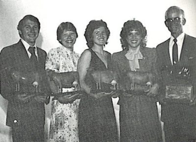 1982 Team A--David Hill, Ann Powel, Alisa Fava, Chris Wolfinger, Dr. Etgen