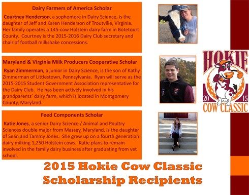 2015 Hokie Cow Classic Scholarship Recipients