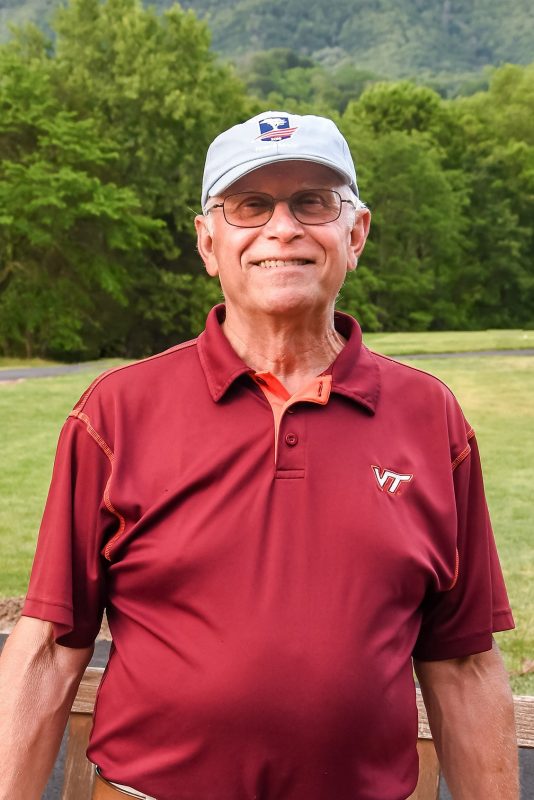 Dr. Frank Gwasdaukas at the 2019 Hokie Cow Classic at hitting a hole in one.