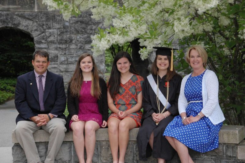 2014. Stump family with Katie at graduation. 
